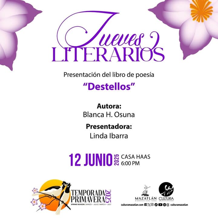 *La poeta Blanca Osuna presentará "Destellos" en Jueves Literario*