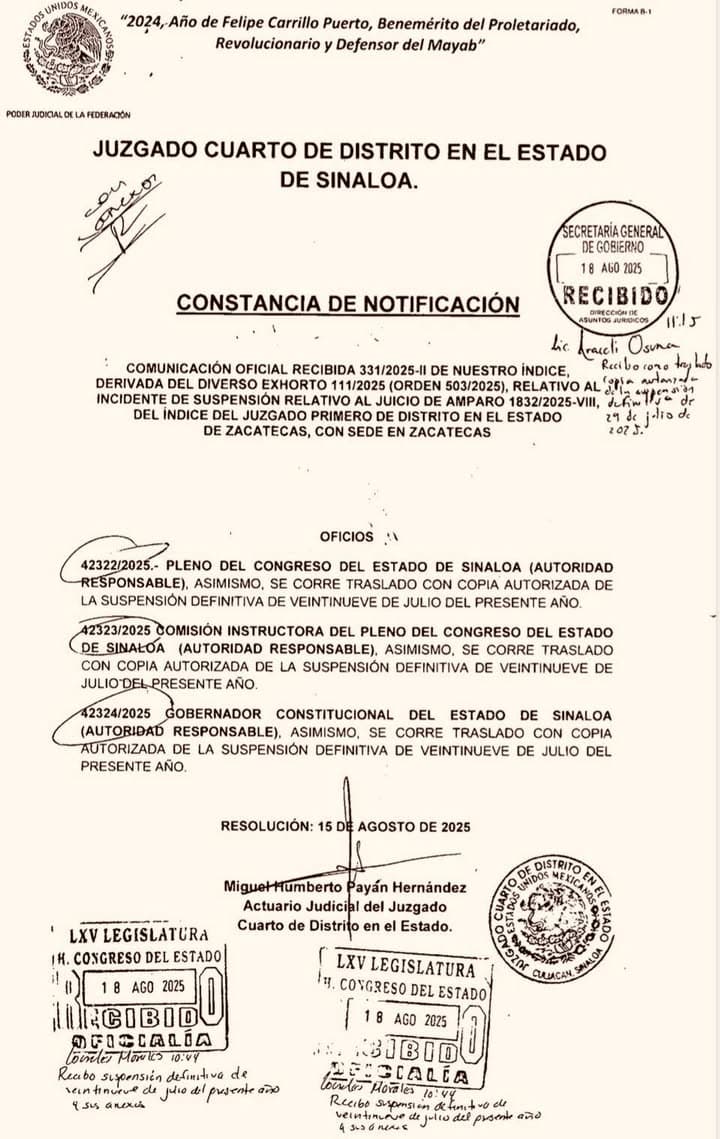 Tanto el Ayuntamiento de Ahome como el Congreso del Estado, recibieron