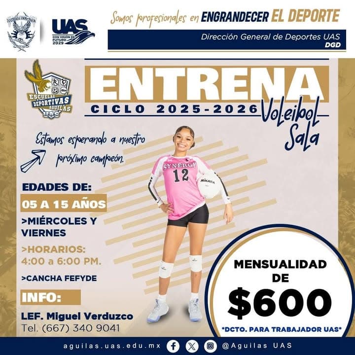 La UAS abre inscripciones a sus escuelas deportivas para el ciclo