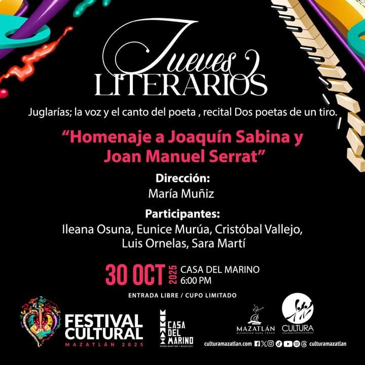 *Poesía y música de Serrat y Sabina este Jueves Literario en Casa del Marino*