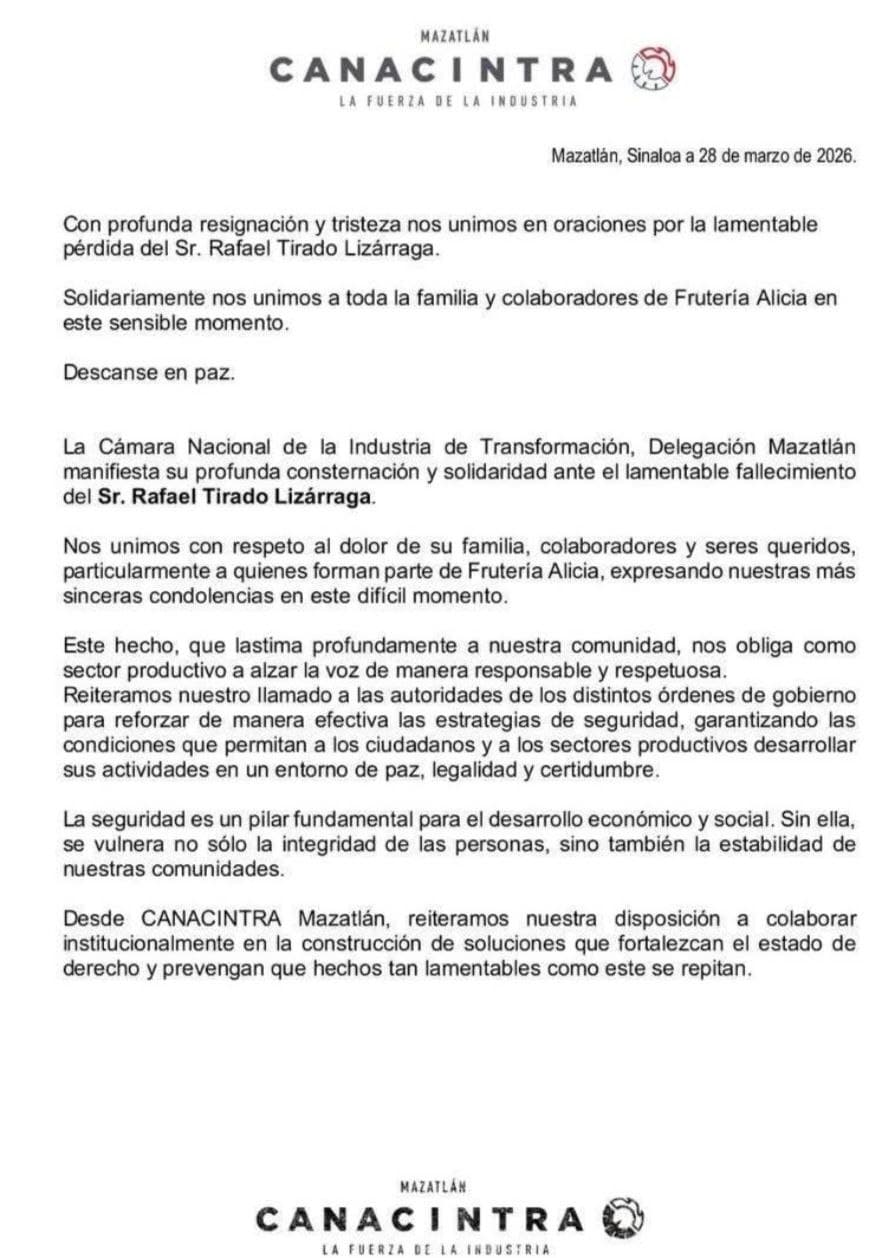 Canacintra Mazatlán presenta posicionamiento oficial sobre el desarrollo industrial del puerto
